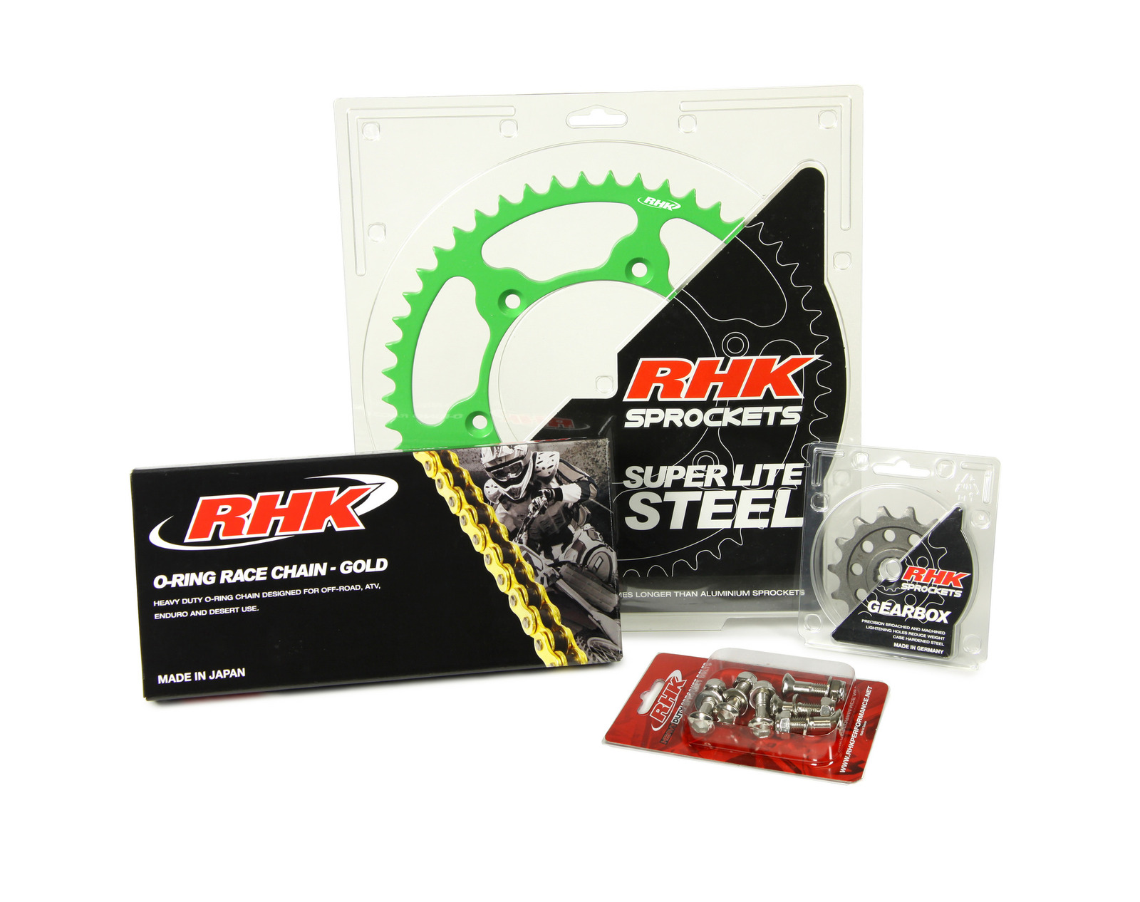KAWASAKI KX125 94-08 RED Heavy Duty Chain and Renthal Black Sprocket KAWASAKI KX125 94-08 RED Heavy Duty Chain and Renthal Black Sprocket